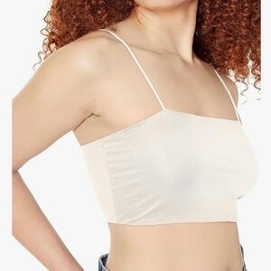 SHEIN Spaghetti Strap Tube Crop Cami Top White Sz M